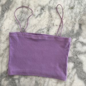 Zara Tops | Zara Cropped Tank Top Purple L. Color: Purple | Size: L